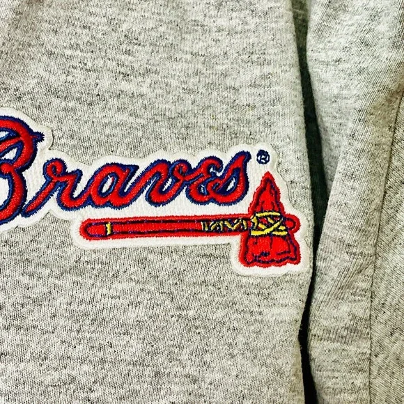 Vtg 90s Atlanta Braves Jersey Style T Shirt Men's XL Gray Baseball Athletic Wear - Picture 11 of 13
